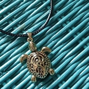Gold Turtle Pendant Necklace